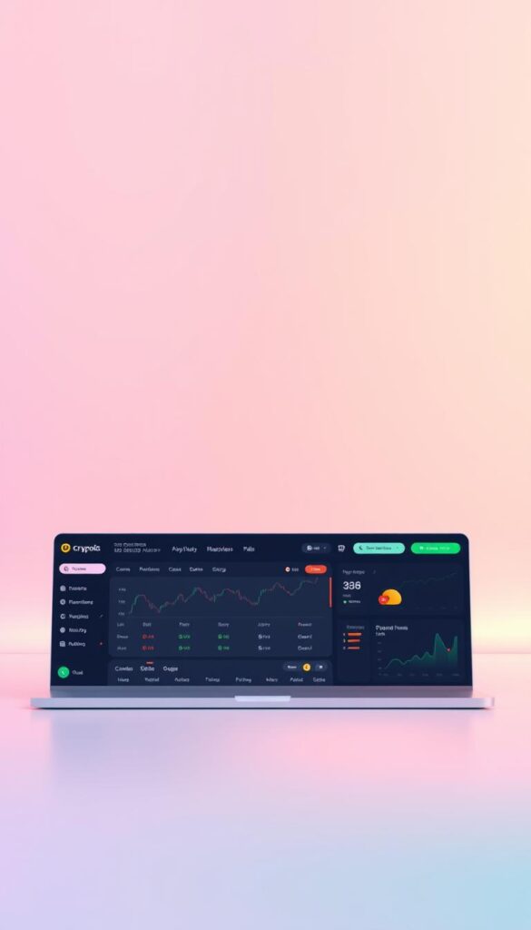 A modern, intuitive crypto exchange platform with a sleek, minimalist user interface. The foreground features a clean, well-organized dashboard displaying various trading pairs, price charts, and user controls. The middle ground showcases seamless transaction flow, with smooth animations and micro-interactions guiding the user's experience. In the background, a subtle, gradient-based color scheme creates a sense of depth and digital ambiance, complemented by subtle lighting effects that emanate a soft, ambient glow. The overall atmosphere conveys a secure, efficient, and user-centric crypto trading environment.