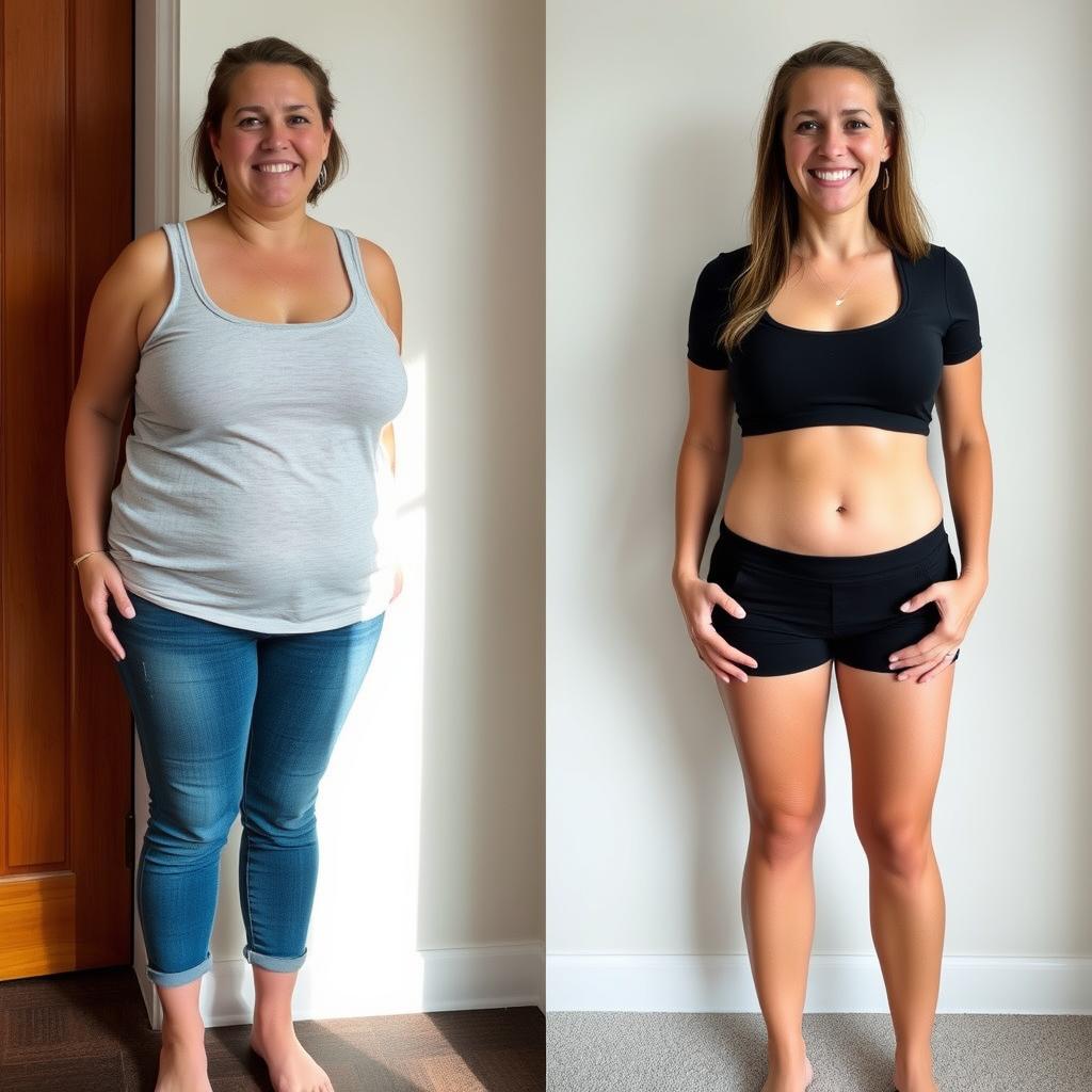 Before and after transformation of MITOLYN user showing weight loss results Before and after transformation of MITOLYN user showing weight loss results