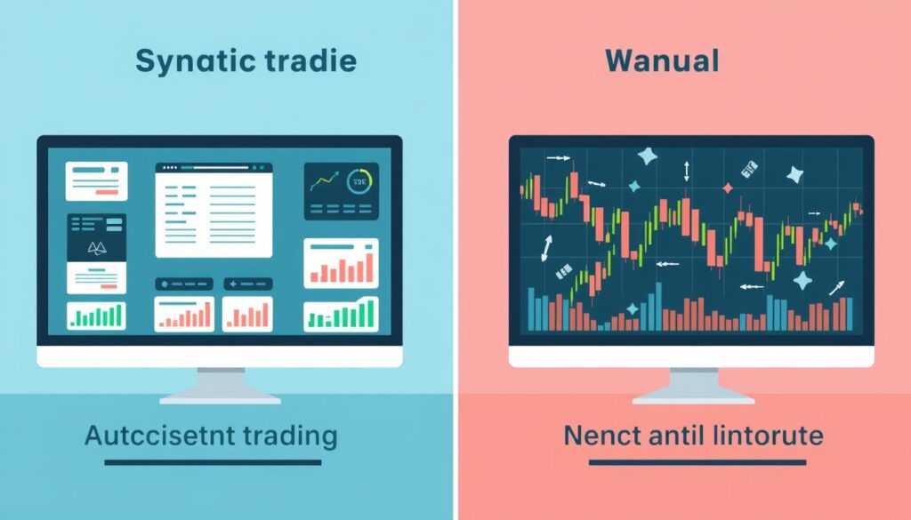 Comparison of automated signal trading versus manual trading showing time savings and consistency benefits Comparison of automated signal trading versus manual trading showing time savings and consistency benefits