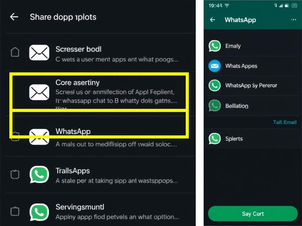 Email app selection for WhatsApp chat export