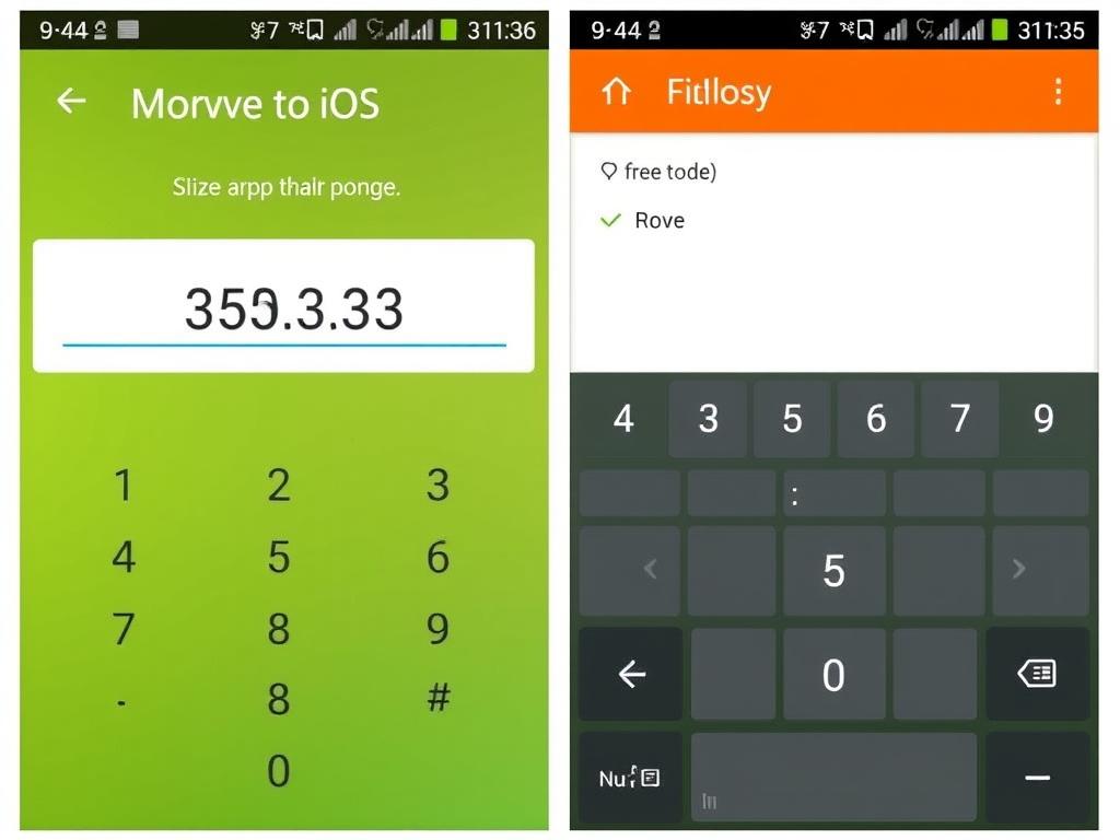 Move to iOS app on Android showing code entry screen