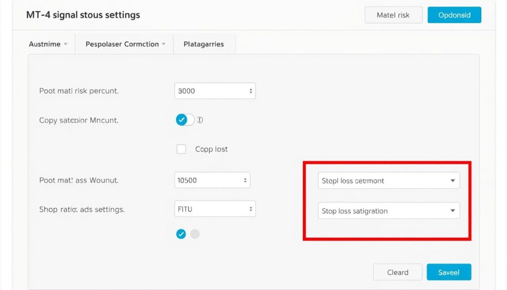 Risk management dashboard for MetaTrader 4 Trading Signals showing settings for maximum risk limits Risk management dashboard for MetaTrader 4 Trading Signals showing settings for maximum risk limits