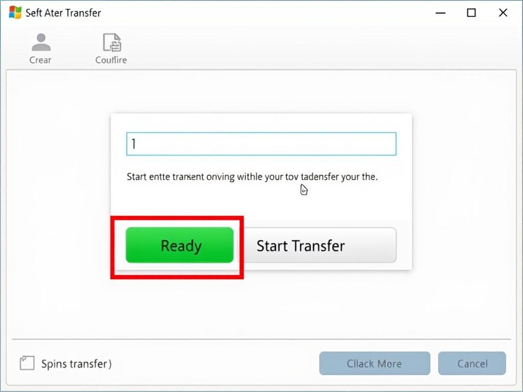 Transfer software with Start Transfer button highlighted