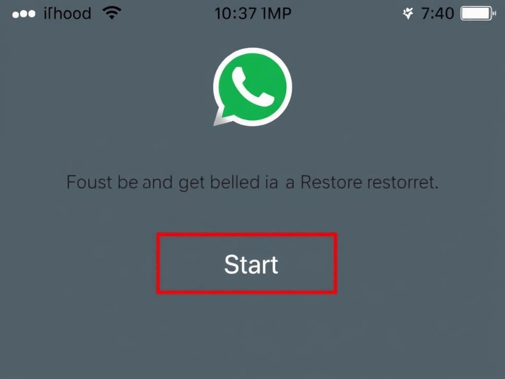 WhatsApp on iPhone showing restore prompt