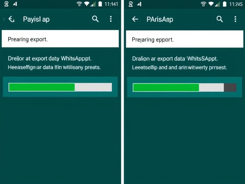 WhatsApp preparing data for export on Android