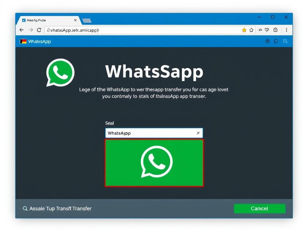 WhatsApp transfer software showing transfer options
