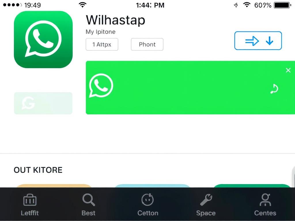 iPhone App Store showing WhatsApp installation