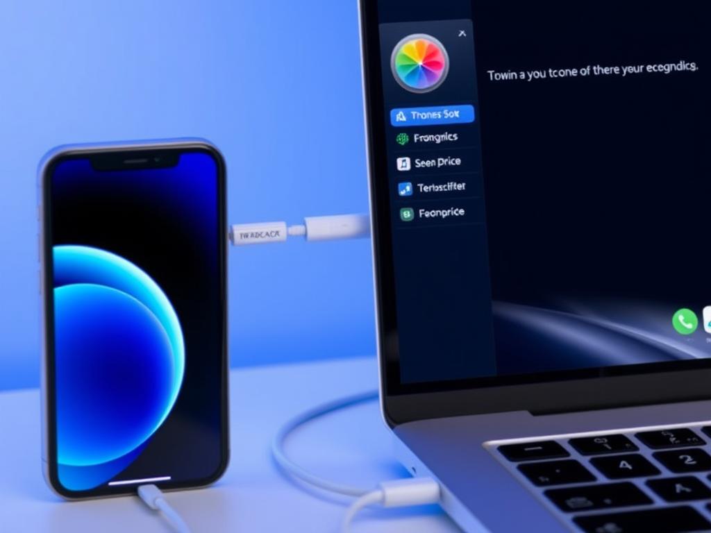 iPhone connected to computer for WhatsApp transfer