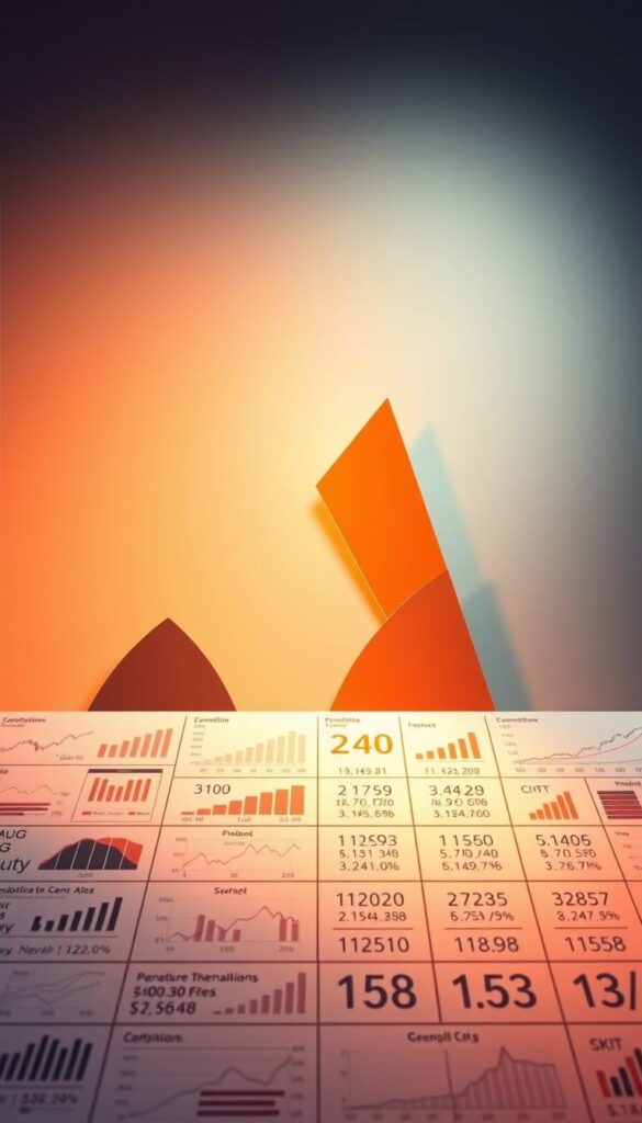 A detailed comparison of the fees and commissions charged by leading copy trading companies, showcased against a sleek, minimalist background. The foreground features a grid-like arrangement of various financial charts, graphs, and numerical data, illuminated by warm, directional lighting that casts subtle shadows. The middle ground includes abstract shapes and geometric patterns in complementary hues, creating a visually striking and informative composition. The overall atmosphere is one of precision, professionalism, and data-driven decision-making, reflecting the topic of the article section.