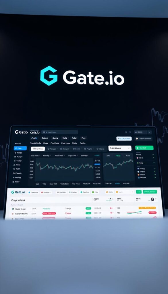 A modern, well-designed trading platform interface featuring the Gate.io logo prominently displayed. The foreground showcases a dynamic copy trading dashboard, with real-time market data, portfolio analytics, and intuitive controls for managing copied trades. The middle ground depicts a range of investment options, including popular cryptocurrencies and fiat currency pairs. The background features a sleek, minimalist design with subtle graph visualizations, conveying a sense of professionalism and financial sophistication. The overall mood is one of efficiency, control, and the potential for profitable opportunities in the world of copy trading on Gate.io.