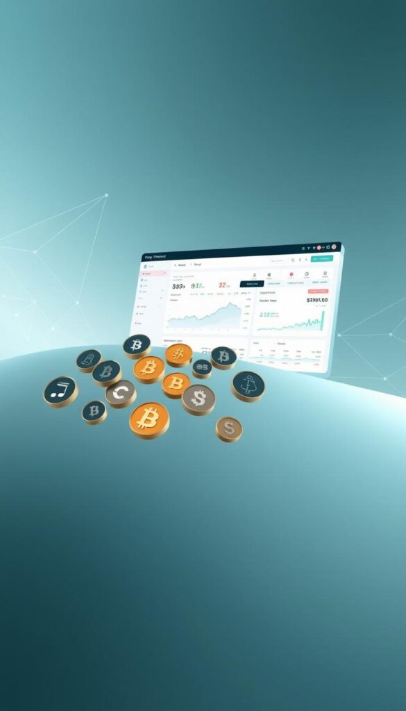A sleek, minimalist interface showcasing a decentralized exchange (DEX) platform for copy trading. In the foreground, a group of digital currency icons float against a backdrop of interconnected lines and geometric shapes, symbolizing the seamless flow of trading activities. The middle ground features a clean, intuitive dashboard with real-time analytics and trading signals, while the background subtly evokes a sense of security and transparency with a muted, teal-tinted color scheme. Soft, directional lighting creates depth and emphasizes the platform's user-friendly design, inviting the viewer to explore the possibilities of copy trading on this innovative DEX.