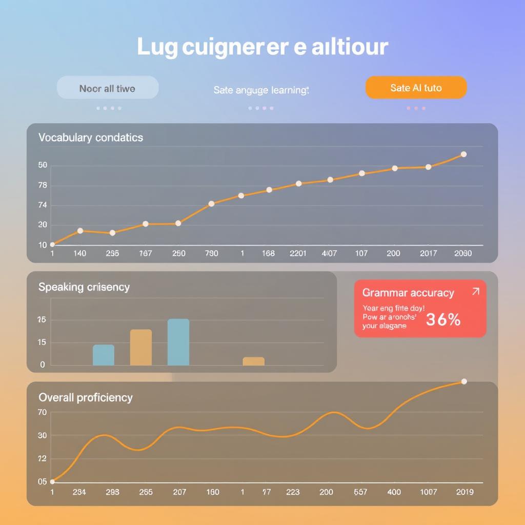 Data visualization of language learning progress with AI tutor