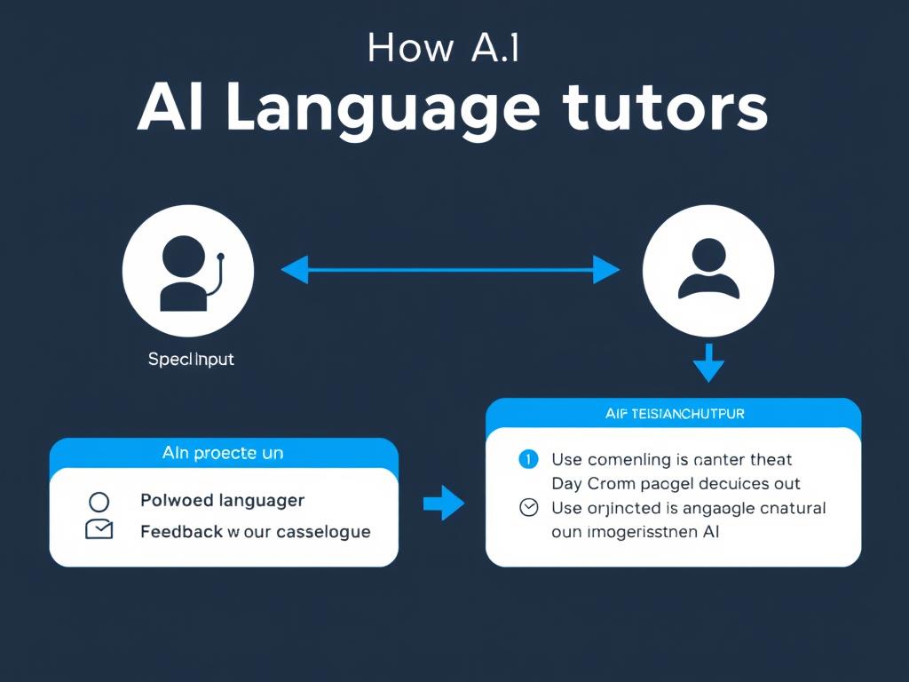 Diagram showing how AI language tutors process speech and provide feedback