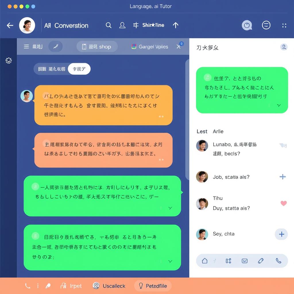 Langua AI language tutor interface showing conversation feature