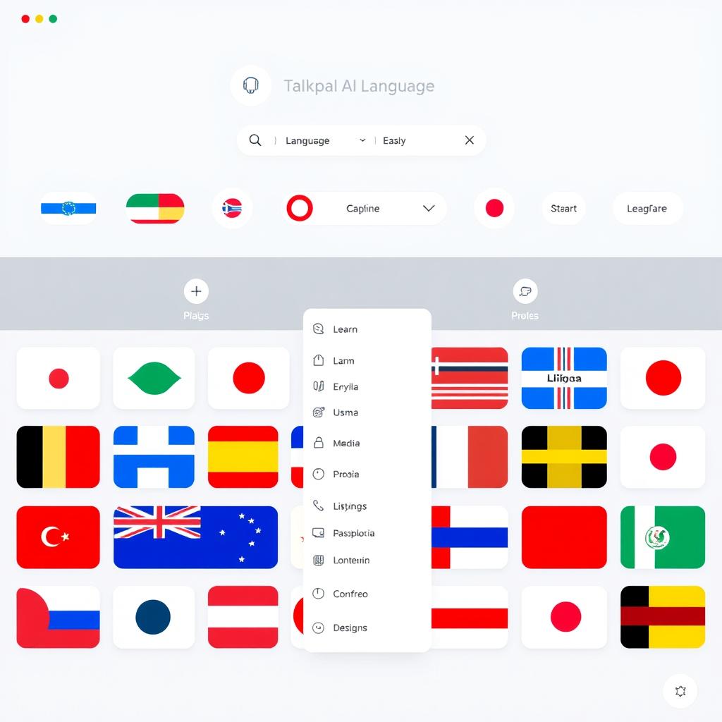 Talkpal AI language tutor showing multiple language options
