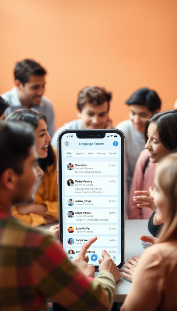 Language learning app community features
